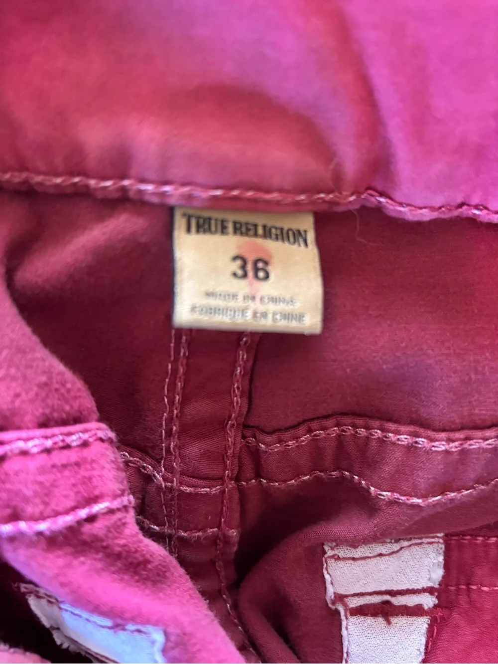 True Religion Men's Burgundy Slim Straight Jeans
